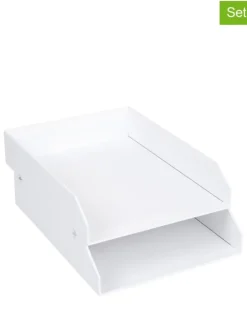 Organizery (2 szt.) "Hakan" w kolorze białym na dokumenty - 23 x 6 x 31 cm