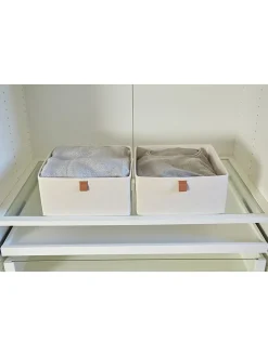 Organizery (2 szt.) w kolorze kremowym - 30 x 15 x 30 cm