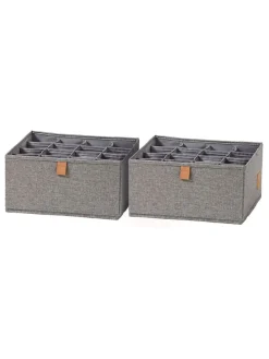 Organizery (2 szt.) w kolorze szarym - 30 x 15 x 30 cm