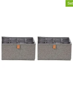 Organizery (2 szt.) w kolorze szarym - 30 x 15 x 30 cm