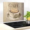 Osłona "Café" w kolorze beżowym na ścianę - 60 x 50 cm