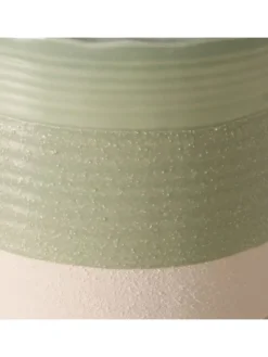 Osłonka "Marlo" w kolorze zielono-kremowym na doniczkę - wys. 10,5 x Ø 11 cm