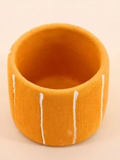 Osłonki (2 szt.) w kolorze pomarańczowym na doniczki - wys. 9 x Ø 10,5 cm