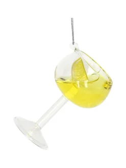 Ozdoba choinkowa "Cocktail" w kolorze żółtym - wys. 9 cm