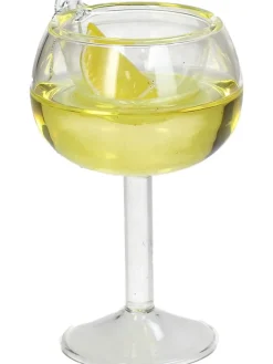 Ozdoba choinkowa "Cocktail" w kolorze żółtym - wys. 9 cm