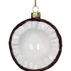 Ozdoba choinkowa "Coconut" w kolorze brązowo-białym - Ø 8 cm