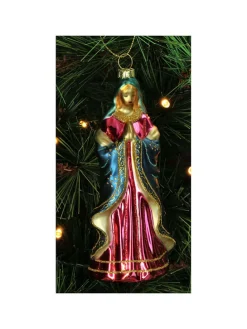 Ozdoba choinkowa "Madonna Glass" ze wzorem - wys. 15 cm