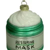 Ozdoba choinkowa "Restoring Mask" w kolorze zielonym - wys. 8 cm