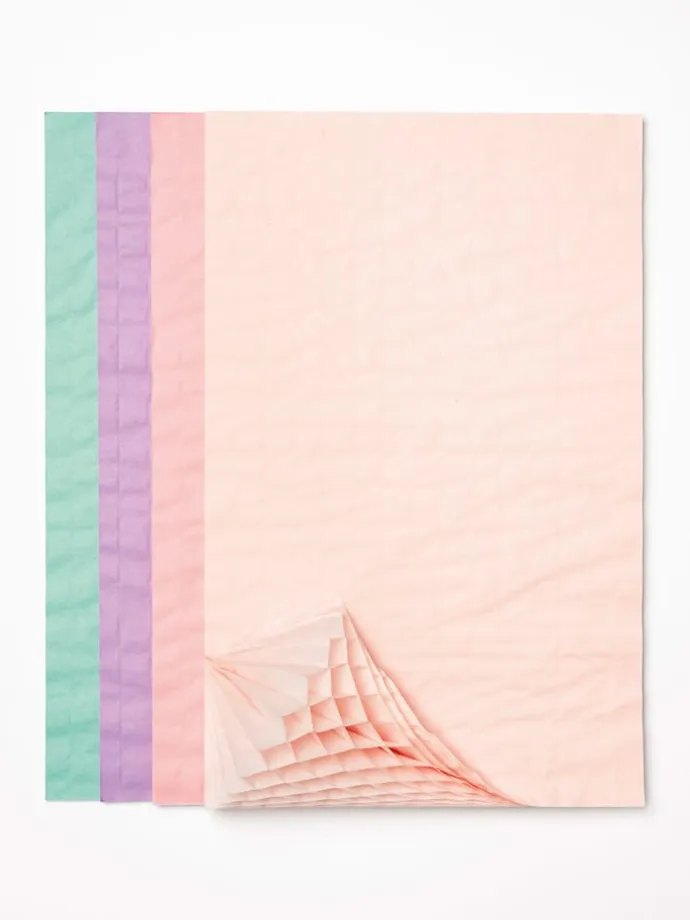 Papier o strukturze plastra miodu (4 szt.) "Pastel" - 6+