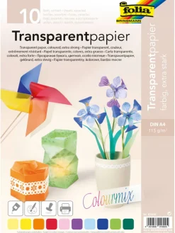Papier transparentny (10 szt.) w różnych kolorach - A4