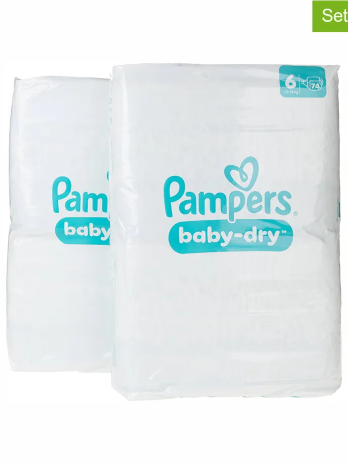 Pieluszki (148 szt.) "Baby Dry" - rozmiar 6, 13-18 kg