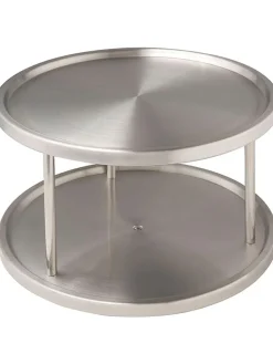 Półka obrotowa "Duo" w kolorze srebrnym - wys. 15,5 cm