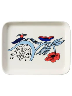 Półmisek "Puutarhurit" w kolorze niebiesko-białym do serwowania - 15 x 19 cm