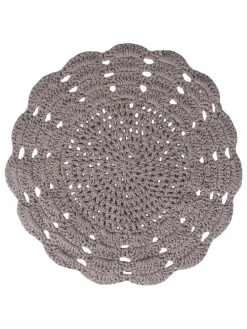 Podkładka stołowa "Crochet" w kolorze szarym - Ø 38 cm