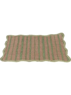 Podkładki stołowe (6 szt.) "Wavy" w kolorze beżowo-zielonym - 30 x 45 cm