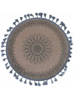 Podkładki stołowe (6 szt.) w kolorze szaro-beżowym - Ø 38 cm