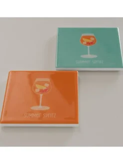 Podstawki (8 szt.) "Summer Spritz" w kolorze pomarańczowo-błękitnym
