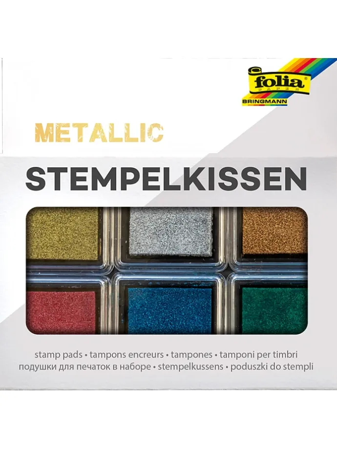 Poduszeczki (6 szt.) "Metallic" w różnych kolorach do tuszu