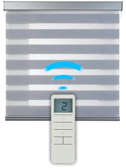 Podwójna roleta w kolorze srebrnym