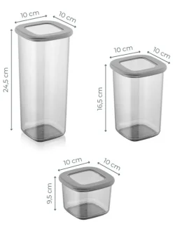 Pojemniki (12 szt.) w kolorze antracytowym