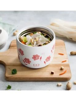 Pojemnik termiczny "Poppy" w kolorze jasnoróżowo-białym na lunch - 550 ml