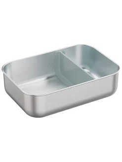 Pojemnik w kolorze srebrno-błękitnym na lunch - 21,5 x 6,3 x 15,5 cm
