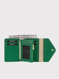 Portfel "Columbia" w kolorze zielonym - 12 x 10 x 3 cm
