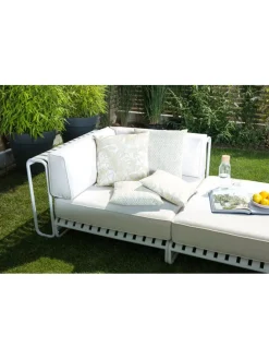 Poszewka outdoorowa w kolorze kremowo-zielonym na poduszkę - 50 x 50 cm