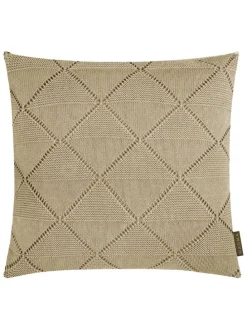 Poszewka "Purl" w kolorze szarobrązowym na poduszkę - 50 x 50 cm