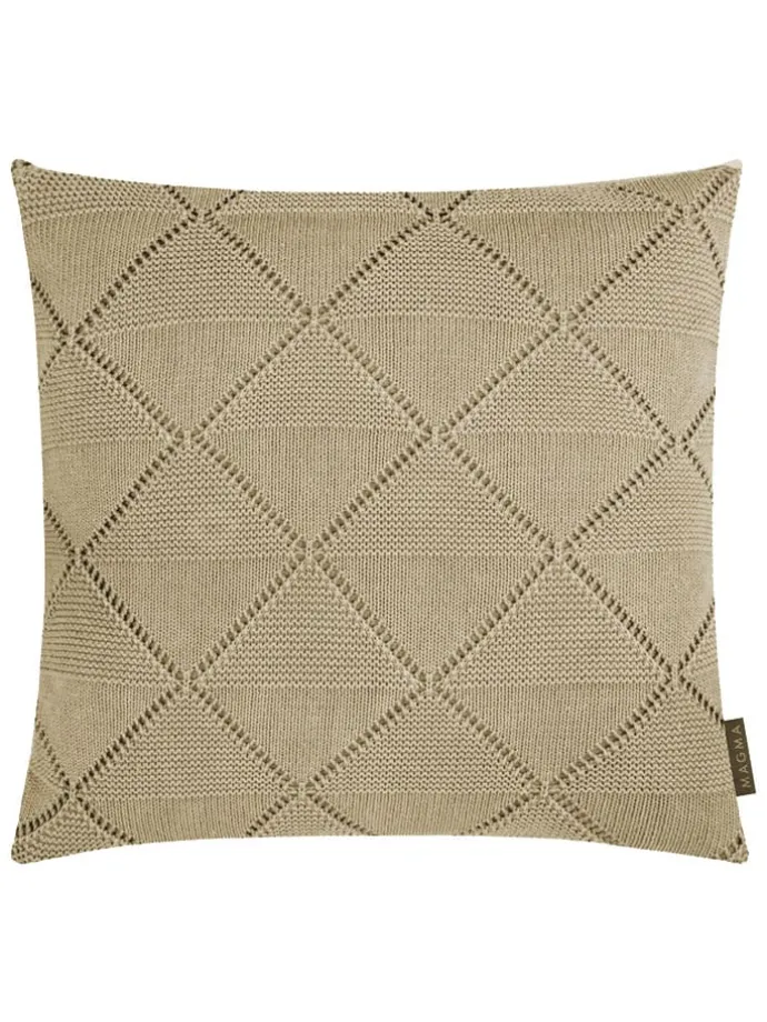 Poszewka "Purl" w kolorze szarobrązowym na poduszkę - 50 x 50 cm
