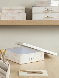 Pudełko "Oskar" w kolorze beżowym na dokumenty - DIN A4