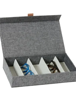 Pudełko w kolorze antracytowym na okulary - 30 x 6 x 17 cm