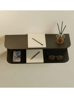 Regał ścienny w kolorze czarnym - 35 x 12 x 12 cm