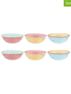 Salaterki (6 szt.) "Color" w kolorze czerwono-żółto-błękitnym - Ø 21 cm