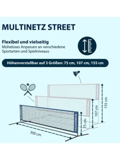 Siatka w kolorze niebieskim do siatkówki lub badmintona - szer. 300 cm