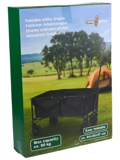 Składany wózek ręczny w kolorze czarnym - 80 x 97 x 40 cm