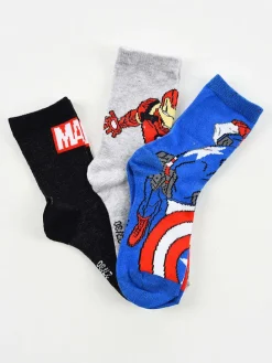 Skarpety (3 pary) "Avengers" w kolorze niebieskim, szarym i czarnym