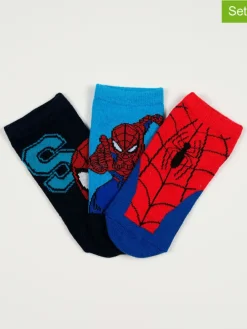 Skarpety (3 pary) "Spider-Man" w kolorze czarno-niebiesko-czerwonym