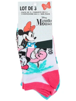 Skarpety-stopki (3 pary) "Minnie" w różnych kolorach