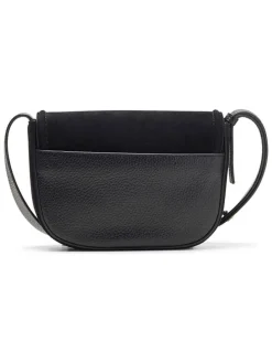 Skórzana torebka "Casual Cross 2" w kolorze czarnym - 20 x 15 x 6 cm