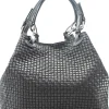 Skórzana torebka w kolorze czarnym - 34 x 29 x 18 cm