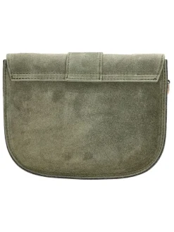 Skórzana torebka w kolorze khaki - 21 x 16 x 6 cm
