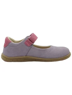 Skórzane baleriny barefoot w kolorze fioletowym