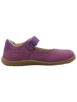 Skórzane baleriny barefoot w kolorze fioletowym