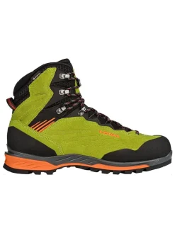 Skórzane botki trekkingowe "Cadin II GTX" w kolorze limonkowym