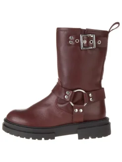 Skórzane botki w kolorze czerwonym