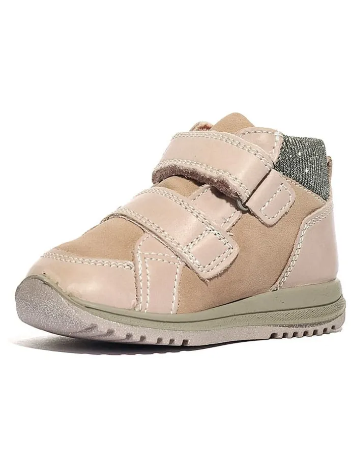 Skórzane botki w kolorze jasnoróżowym