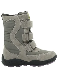Skórzane botki w kolorze khaki