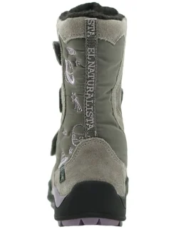 Skórzane botki w kolorze khaki