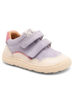 Skórzane buty barefoot "Morten" w kolorze kremowo-fioletowym
